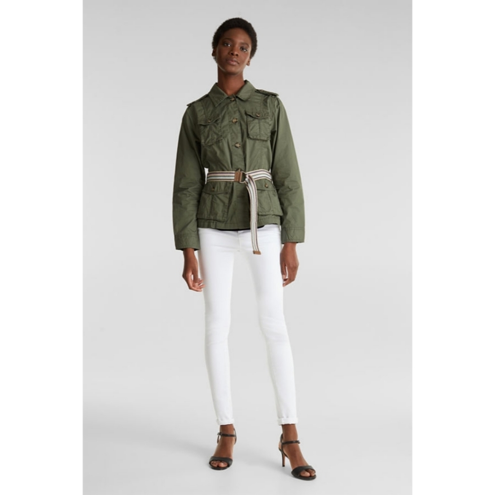 Esprit Button-Down Patch Elbow Crop Utility Jacket - image 2
